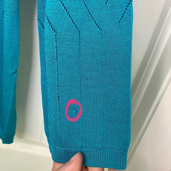 Classiques Entier 3/4 Sleeve V-Neck Sweater Turquoise Size M - Picture 5 of 8